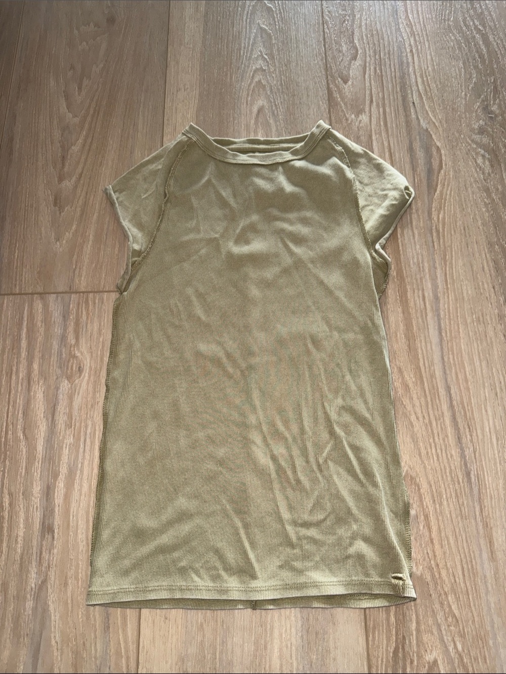 Free People Olive Green Short Sleeve Tee